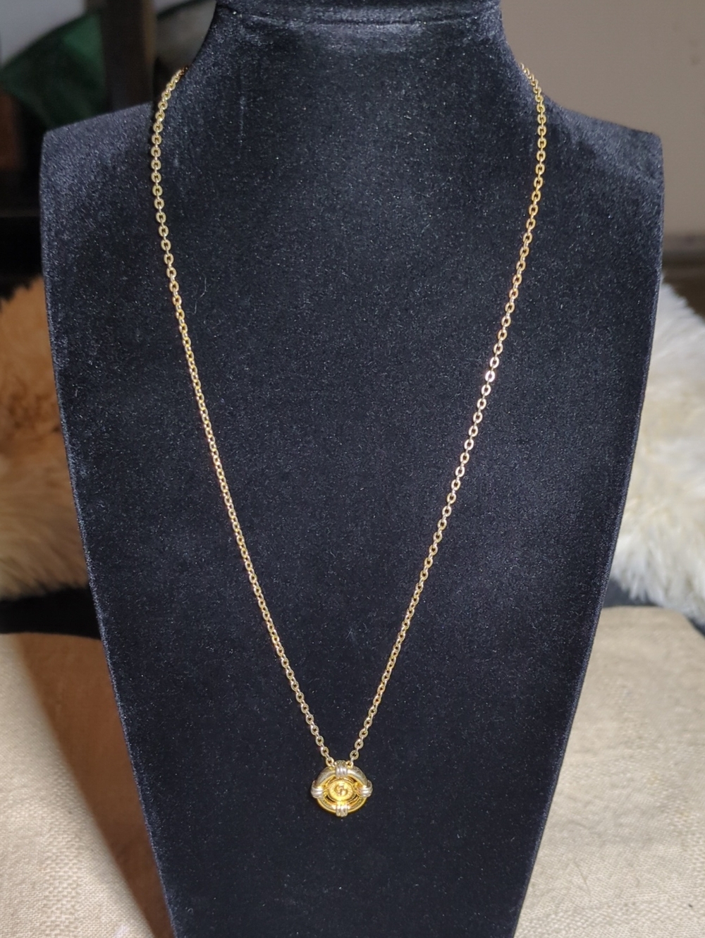 Vintage Christian Dior Dior Gold-Tone Floral Medallion Necklace NOW ONLY $155